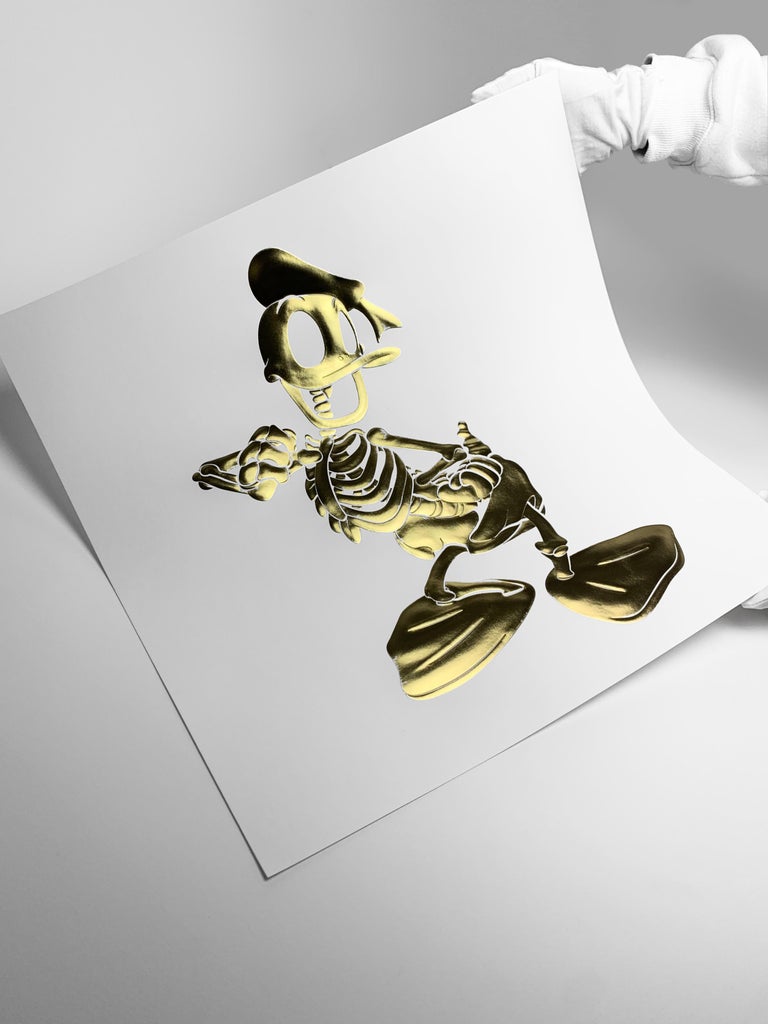 Embossed Golden Limited Edition Duck Print by Alessandro Paglia — Framed - Image 11