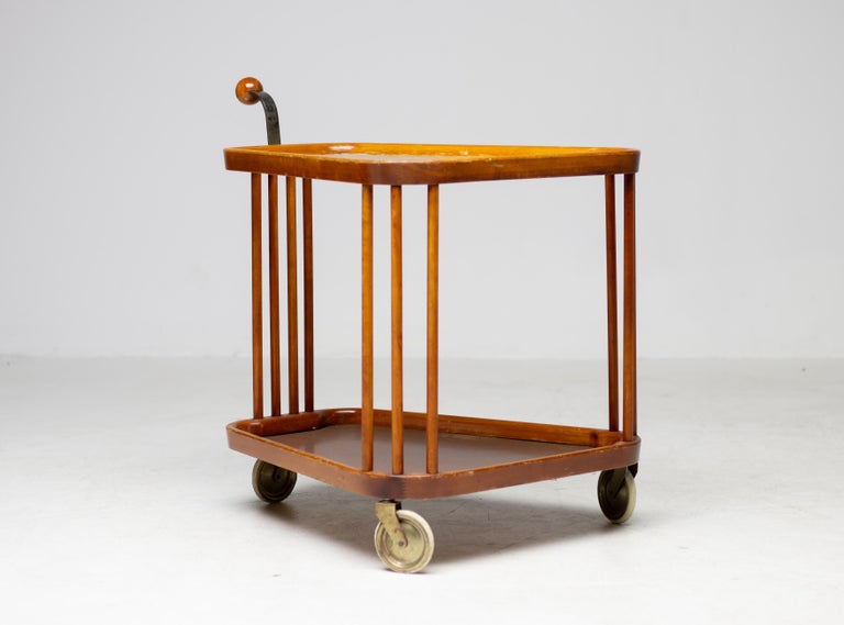 Elevate Entertaining With This Scandinavian Modern Maple and Glass Cart - Image 3