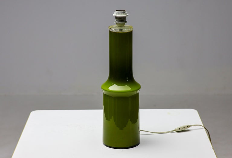 Danish Green Glass Table Lamp by Holmegaard, 1970s - Image 3