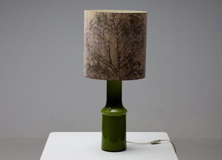 Danish Green Glass Table Lamp by Holmegaard, 1970s - Image 2