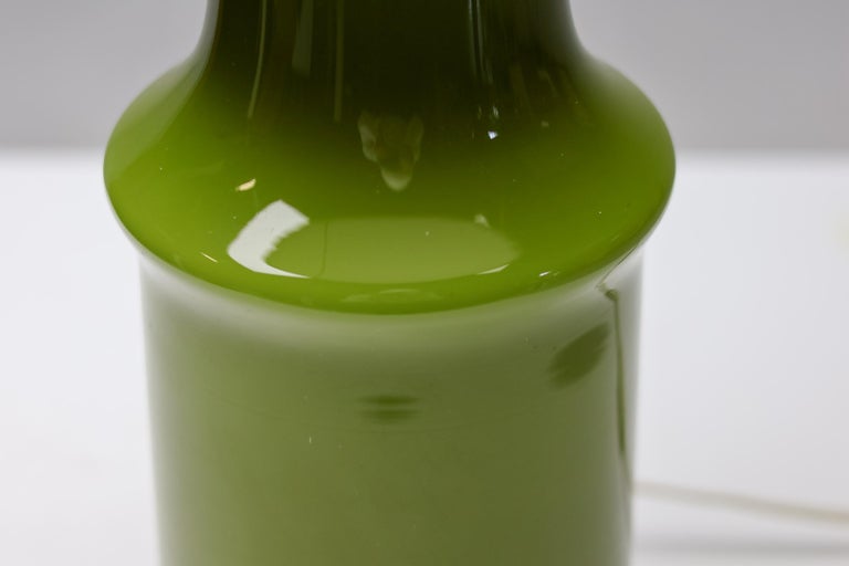 Danish Green Glass Table Lamp by Holmegaard, 1970s - Image 5