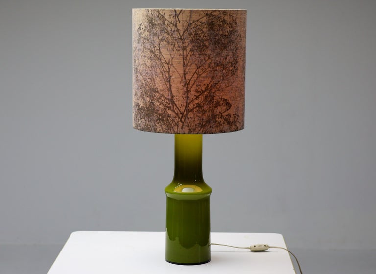 Danish Green Glass Table Lamp by Holmegaard, 1970s - Image 9