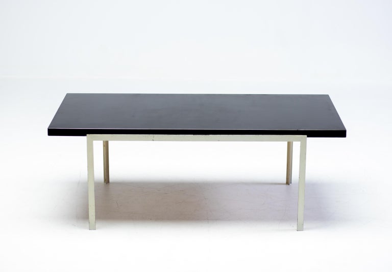 Florence Knoll Coffee Table in White Enameled Steel and Black Laminate, 1952 - Image 10