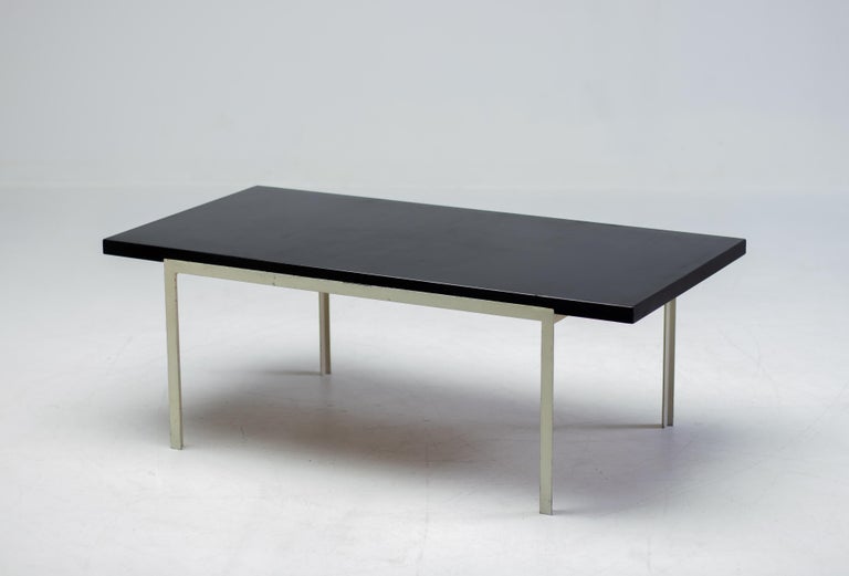 Florence Knoll Coffee Table in White Enameled Steel and Black Laminate, 1952 - Image 2