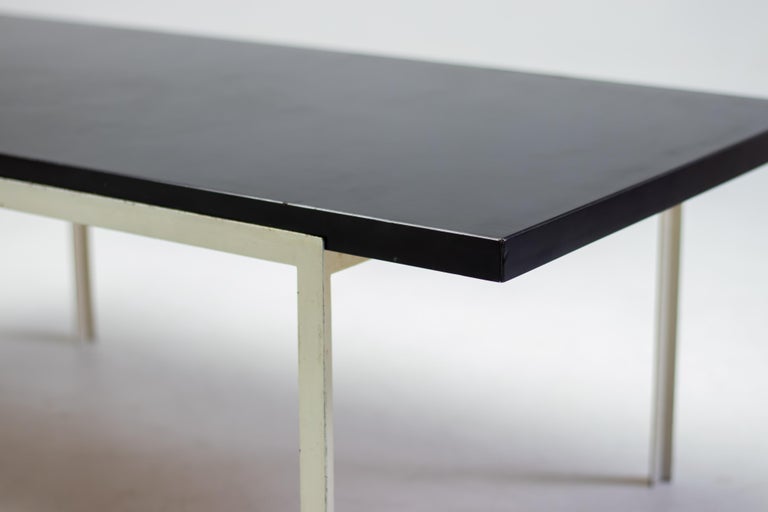 Florence Knoll Coffee Table in White Enameled Steel and Black Laminate, 1952 - Image 3