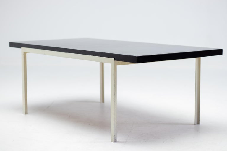 Florence Knoll Coffee Table in White Enameled Steel and Black Laminate, 1952 - Image 5