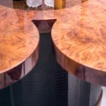 Formitalia Burl Walnut and Leather Dry Bar Table - Image 5