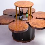 Formitalia Burl Walnut and Leather Dry Bar Table - Image 7