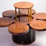 Formitalia Burl Walnut and Leather Dry Bar Table - Image 4