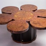 Formitalia Burl Walnut and Leather Dry Bar Table - Image 2