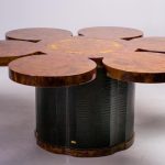 Formitalia Burl Walnut and Leather Dry Bar Table - Image 9