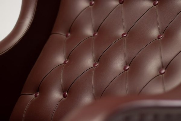 1950s Italian Reclining Lounge Chair in Oxblood Naugahyde - Image 6