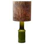 Danish Green Glass Table Lamp by Holmegaard, 1970s
