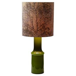 Danish Green Glass Table Lamp by Holmegaard, 1970s