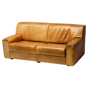 De Sede DS-42 2-Seater Sofa in Natural Bullhide, Switzerland 1970s