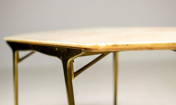 Italian Brass Coffee Table with Marble Top, 1960 - Image 8