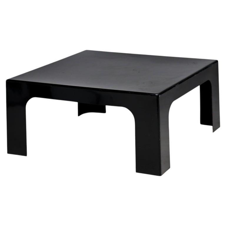 Italian 1970s Black Fiberglass Square Coffee Table