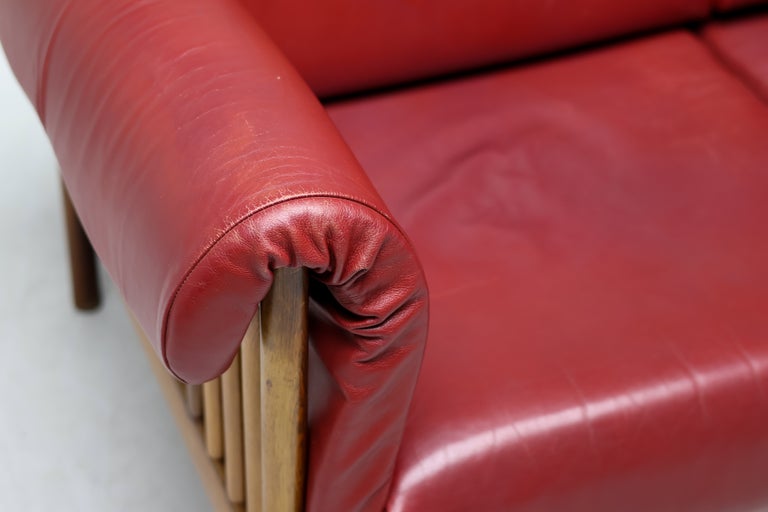 Johannes Andersen Brazilian Rosewood Sofa in Bordeaux Leather, Denmark, 1960s - Image 11