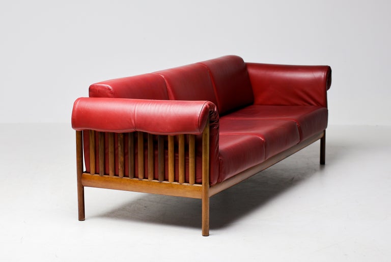 Johannes Andersen Brazilian Rosewood Sofa in Bordeaux Leather, Denmark, 1960s - Image 10