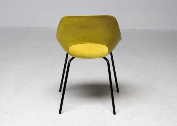 Rare Yellow Fiberglass Tulip Chair by Pierre Guariche for Steiner, 1950s - Image 7