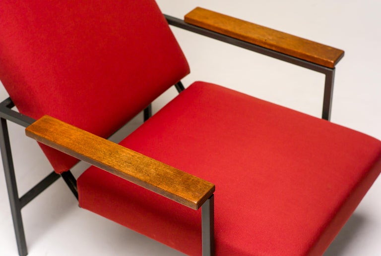 Lotus Lounge Chair by Rob Parry, Red Upholstery, Mid-Century, 1960s - Image 6