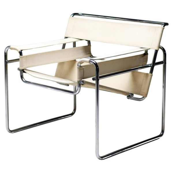 Marcel Breuer Early Canvas Model B3 "Wassily" Chair by Gavina