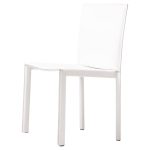 Set of Eight White Grazzi & Bianchi Pasqualina Leather Chairs, Pellizoni, Italy