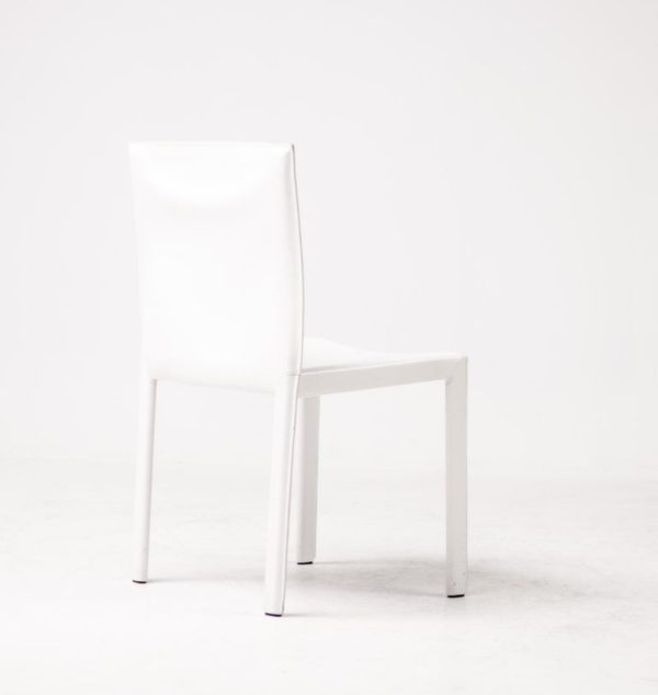 Set of Eight White Grazzi & Bianchi Pasqualina Leather Chairs, Pellizoni, Italy - Image 8