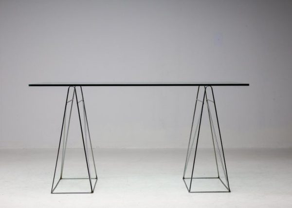 Olivier Mourgue Minimalist Textured Crystal Glass Desk - Image 11