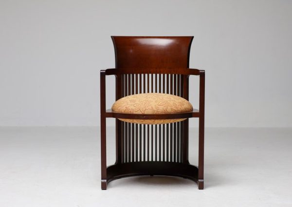 Six Dark Cherry Cassina Mid Century Modern Barrel Chairs by Frank Lloyd Wright - Image 2