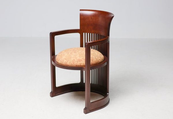 Six Dark Cherry Cassina Mid Century Modern Barrel Chairs by Frank Lloyd Wright - Image 5