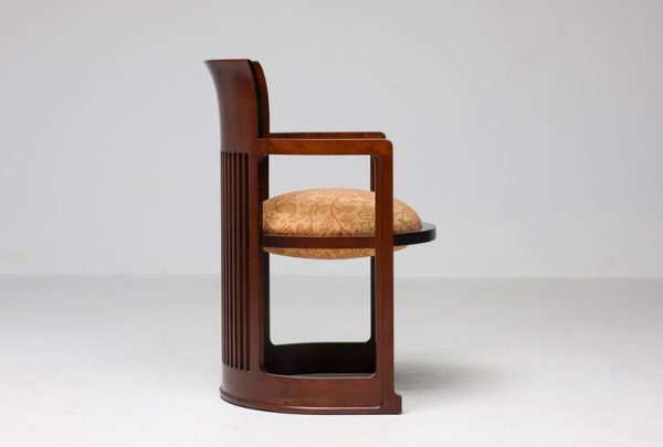 Six Dark Cherry Cassina Mid Century Modern Barrel Chairs by Frank Lloyd Wright - Image 11