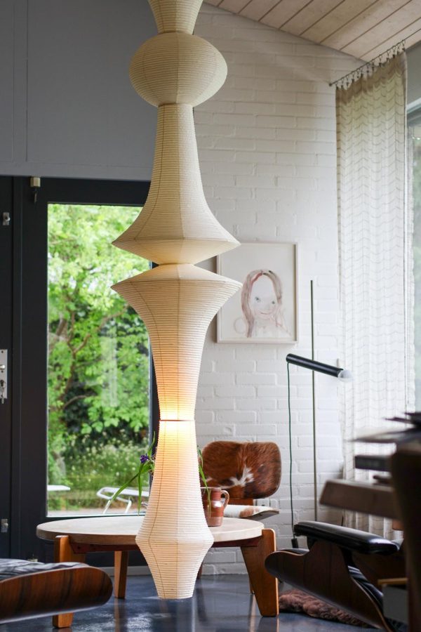 Tall Mid Century Modern Isamu Noguchi Akari E Light Sculpture - Image 14