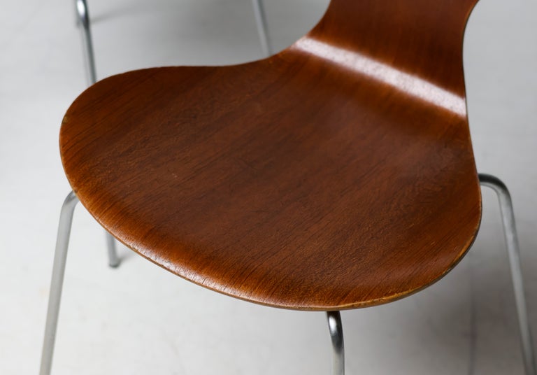 Set of Four "Lily" Chairs by Arne Jacobsen for Fritz Hansen, Teak, Denmark, 1971 - Image 4