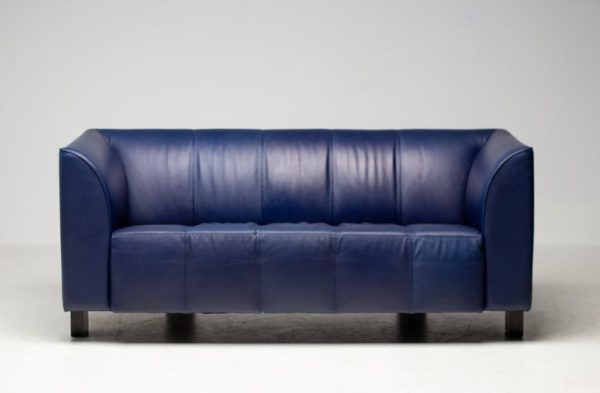 Blue Leather 'ISU' Sofa by Shigeru Uchida, 1995 - Image 3