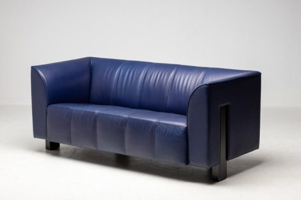 Blue Leather 'ISU' Sofa by Shigeru Uchida, 1995 - Image 5