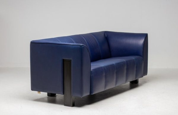 Blue Leather 'ISU' Sofa by Shigeru Uchida, 1995 - Image 2