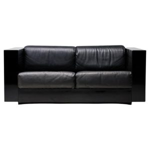 Massimo Vignelli Black-on-Black Saratoga Sofa, Poltronova, Italy, 1964