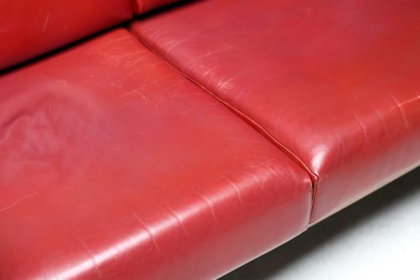 Johannes Andersen Danish Mid Century Modern Rosewood Sofa in Bordeaux leather - Image 4