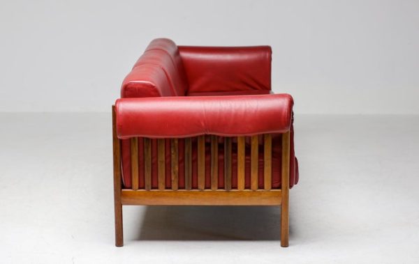 Johannes Andersen Danish Mid Century Modern Rosewood Sofa in Bordeaux leather - Image 13