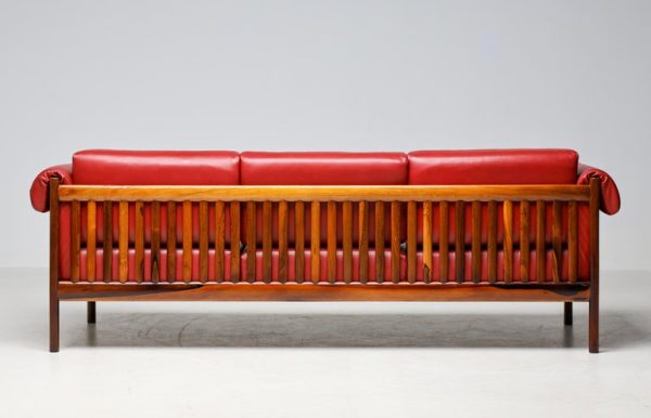 Johannes Andersen Danish Mid Century Modern Rosewood Sofa in Bordeaux leather - Image 6