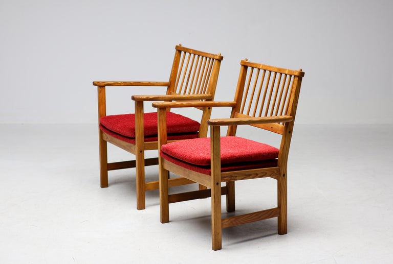 Exceptional Yngve Ekström Dining Set for Swedese, 1950, New Red Bouclé - Image 4