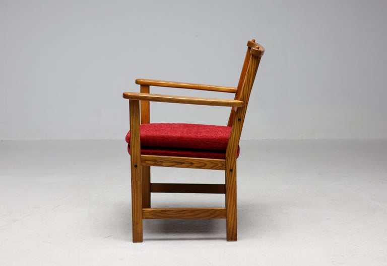 Exceptional Yngve Ekström Dining Set for Swedese, 1950, New Red Bouclé - Image 5