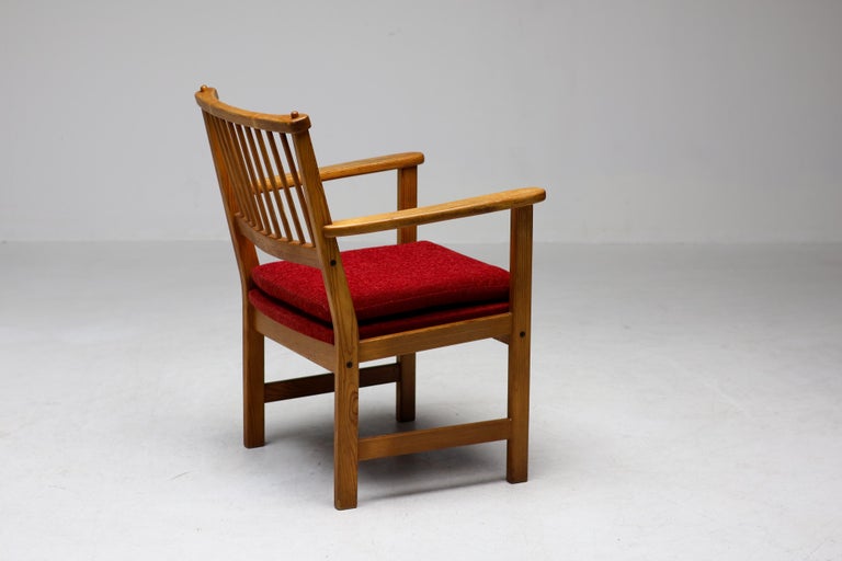Exceptional Yngve Ekström Dining Set for Swedese, 1950, New Red Bouclé - Image 8