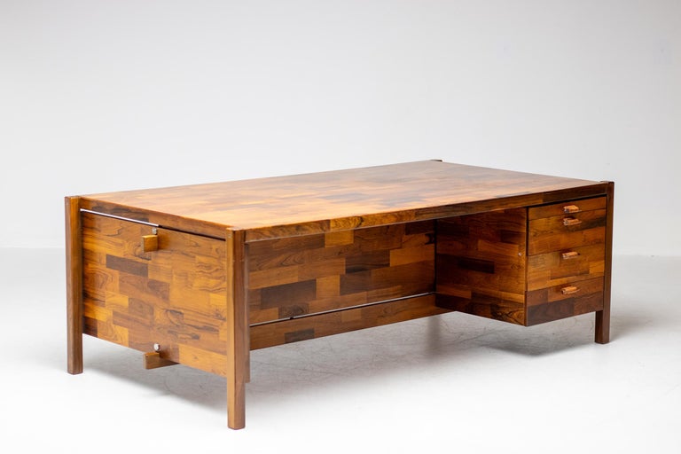 Rare Large Jacaranda Executive Desk by Jorge Zalszupin, L’Atelier São Paulo 1960 - Image 5