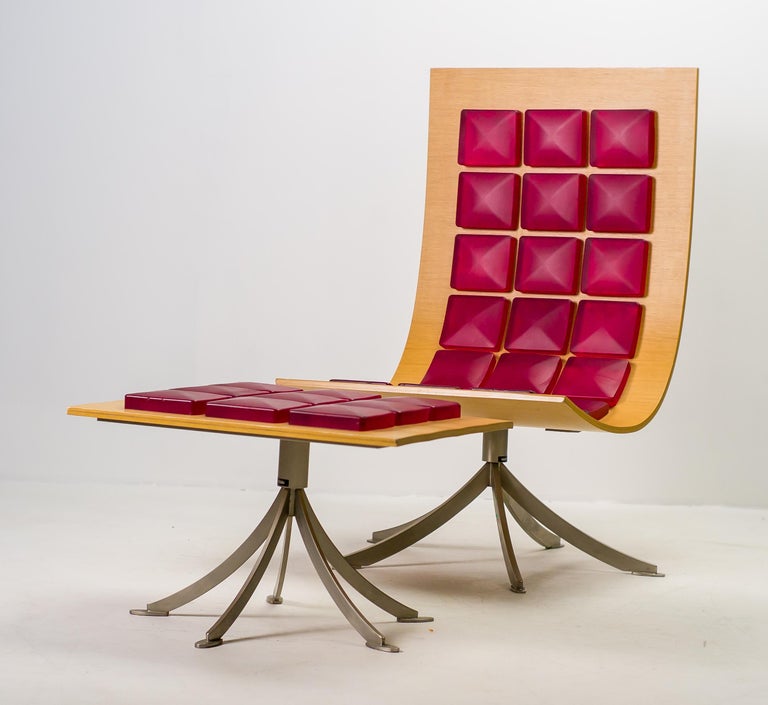 Unique Gaby Fois Dorell Voyager Lounge Chair and Footstool - Image 2