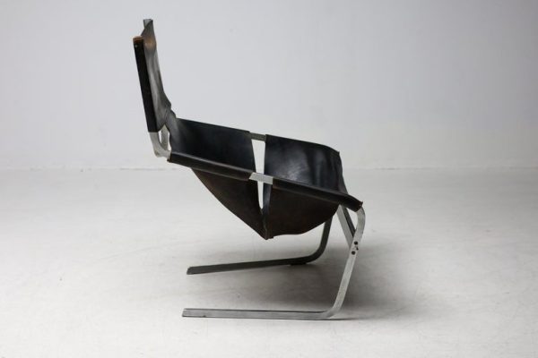 Pierre Paulin F444 Lounge Chair in Black Leather – All Original, Vintage - Image 8