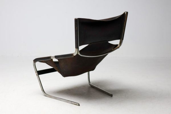 Pierre Paulin F444 Lounge Chair in Black Leather – All Original, Vintage - Image 13