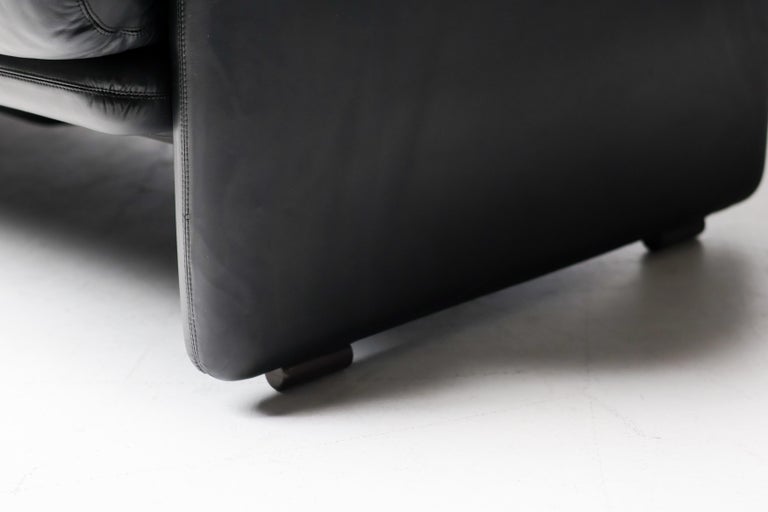 Coronado 3- Seater Sofa in Black Leather by Tobia Scarpa for B&B Italia, 1976 - Image 6