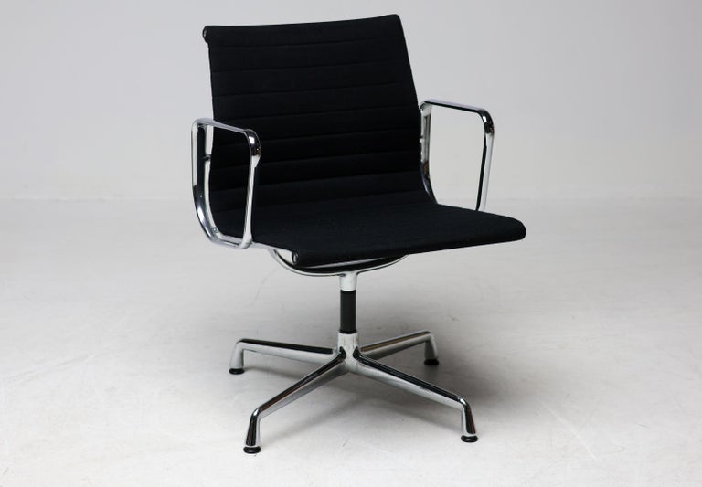 Set of Six Iconic EA108 Eames "Aluminium Group" Swivel Chairs by Vitra in Black - Image 2